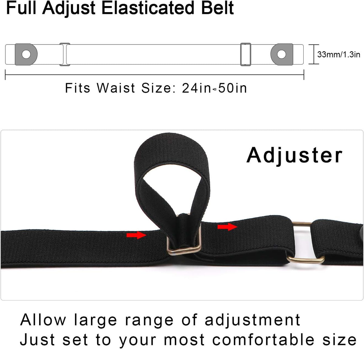 No Buckle Invisible Elastic Stretch Belt for Men/Women Fits Waist 24-50In Father Day Gift