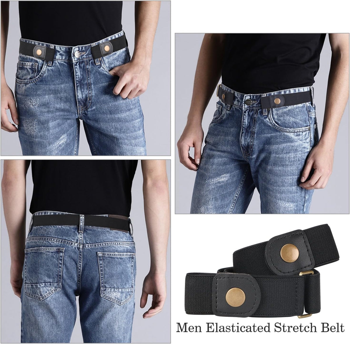 No Buckle Invisible Elastic Stretch Belt for Men/Women Fits Waist 24-50In Father Day Gift