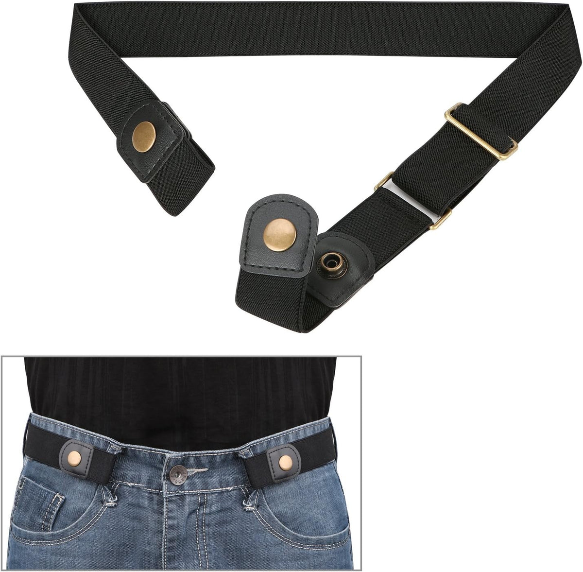 No Buckle Invisible Elastic Stretch Belt for Men/Women Fits Waist 24-50In Father Day Gift